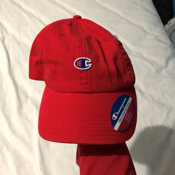red champion dad hat